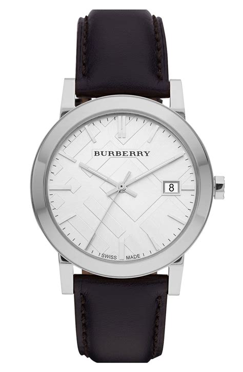 burberry check stamped round dial watch 38mm|Burberry Stainless Steel Check Stamp Watch, 38mm.